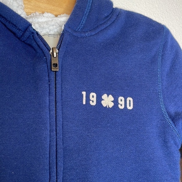 Lucky Brand Sherpa Lined Full Zip Hoodie Sweatshirt Navy Blue Youth Girl M 10/12 - Picture 6 of 7